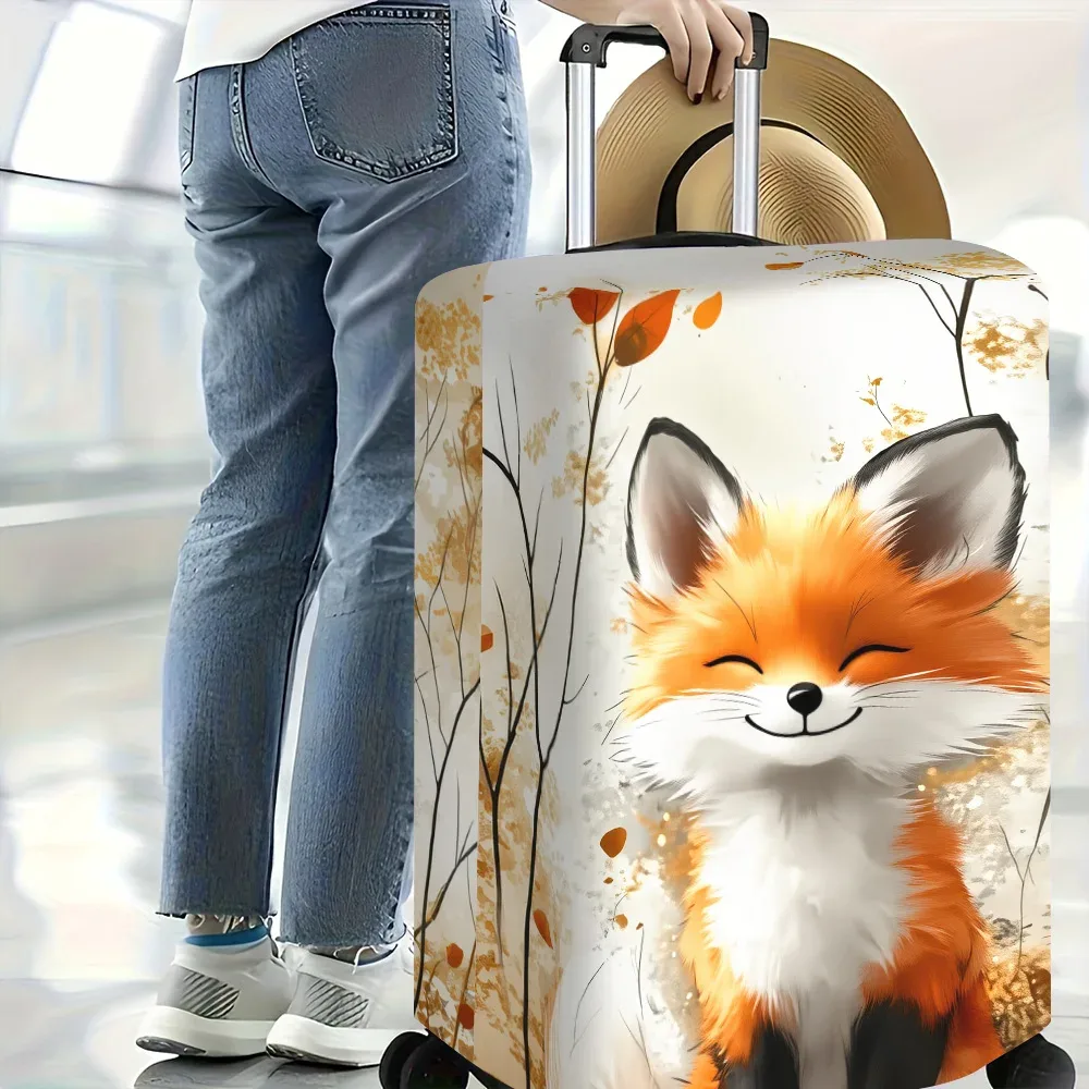housse valise polyester renard souriant orange blanc motifs floral protection voyage grande capacité transport