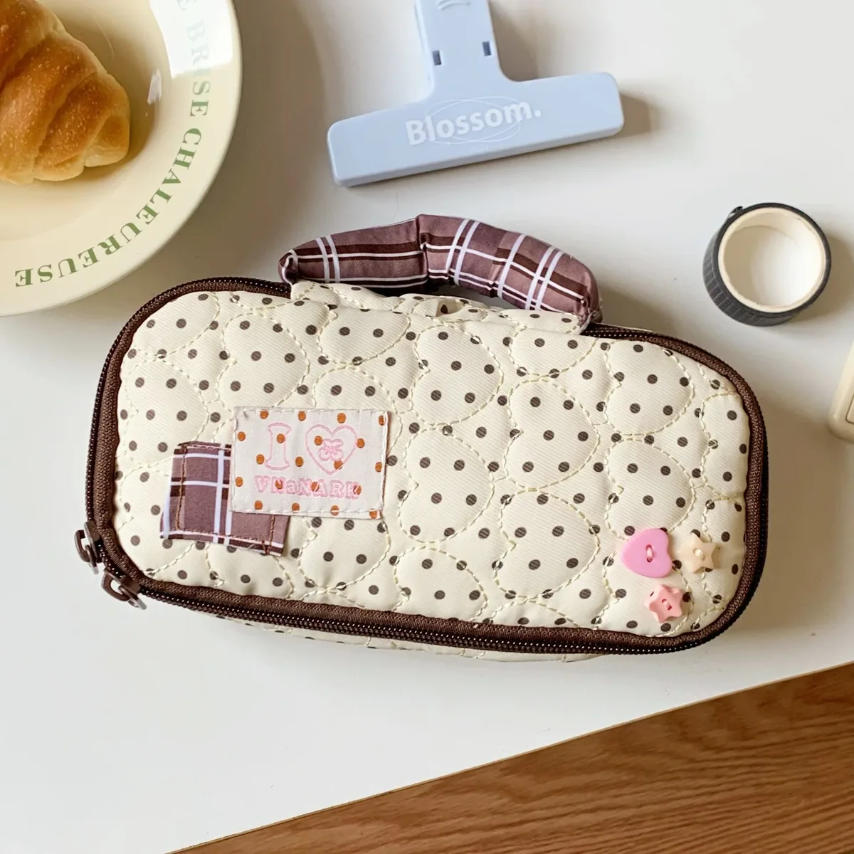 sac à crayons de style japonais mignon, tendance, grande capacité, trousse de maquillage pour les filles d'école, esthétique kawaii, organisateur de papeterie