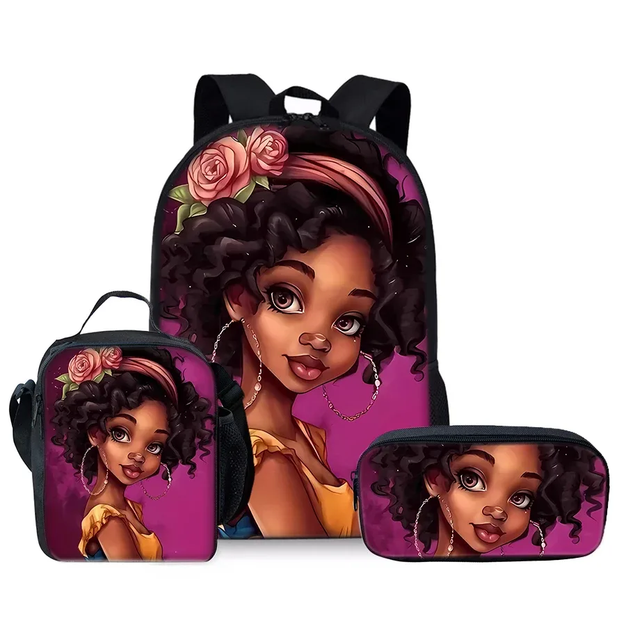sac dos nylon unisexe violet kaki jaune blanc motif fille rose bougie turban école portable occasionnel adolescents