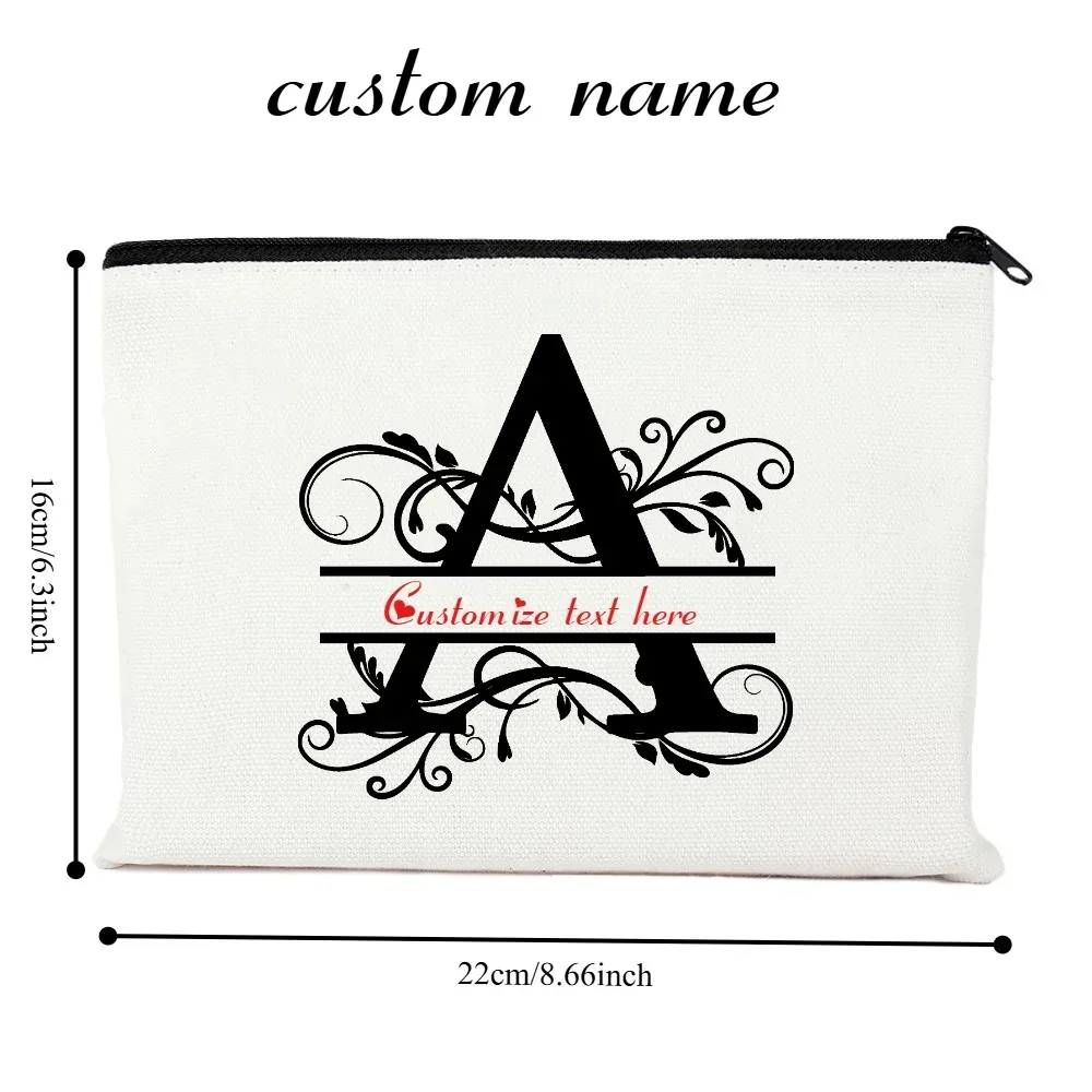 1pc trousse de maquillage personnalisable avec monogramme - pochette de voyage légère, pliable et durable avec fermeture éclair et impression de lettres personnalisées