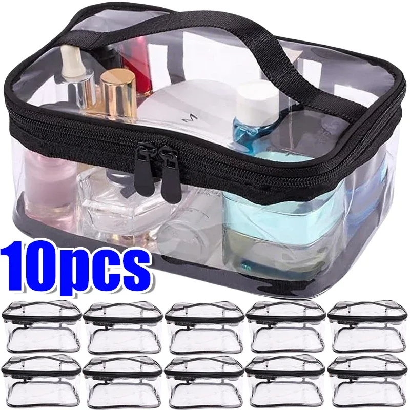 sacs de rangement de jouets transparents, sacs d'organisation de jouets en pvc transparent avec fermeture éclair, pochette de rangement de jouets étanche