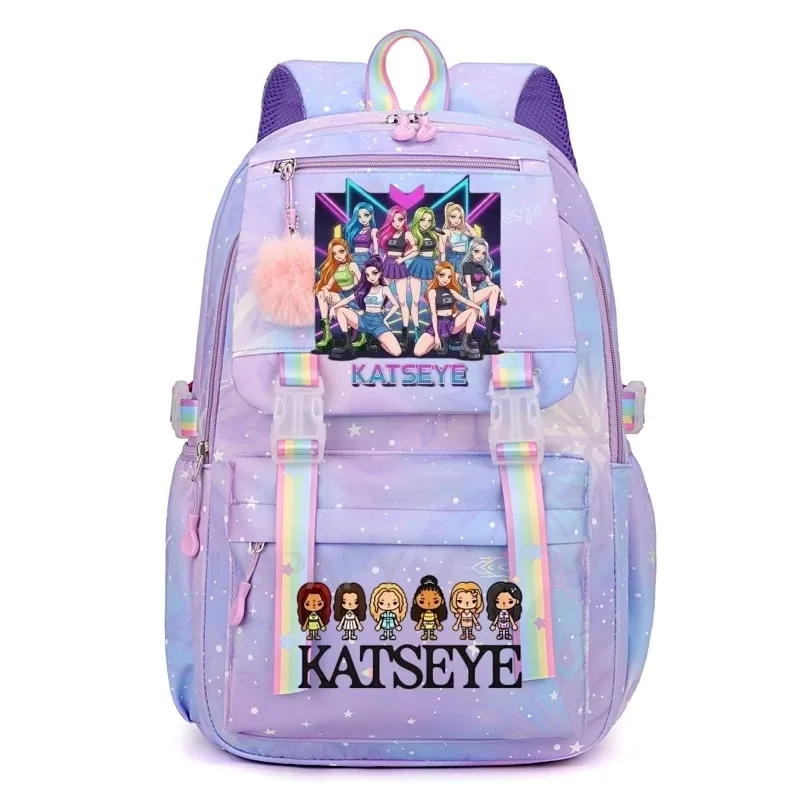 sac à dos kpop katseye pour femmes, sacs d'école multifonctionnels de grande capacité, sac à dos pour adolescents et étudiants, sac de voyage pour fans de mode