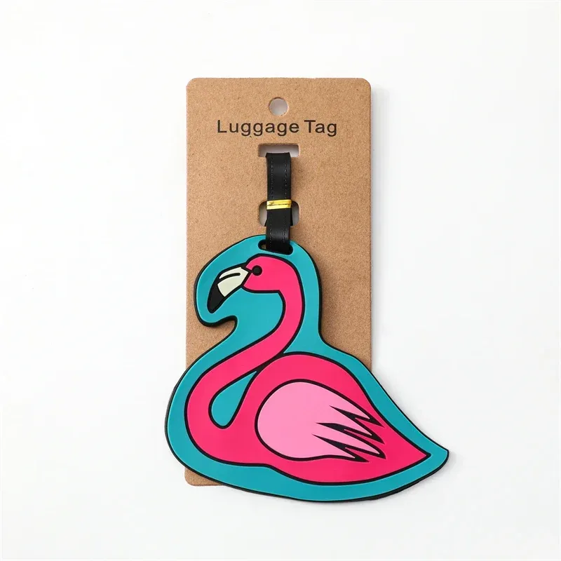 étiquette de bagage mignonne en gel de silice pour accessoires de voyage, porte-adresse d'identification de valise, étiquette d'embarquement portable