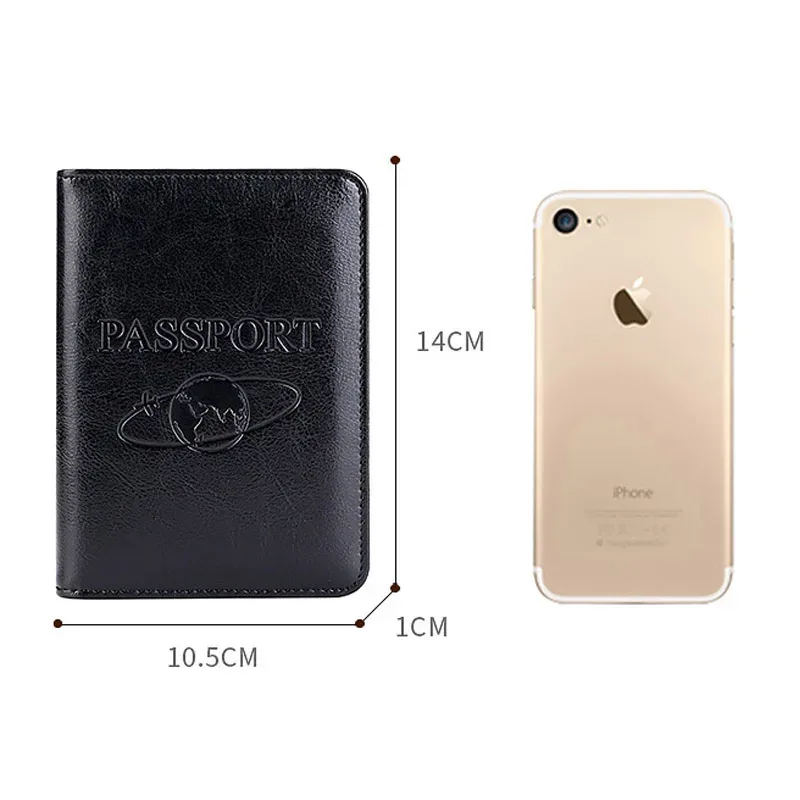 Porte-passeport en cuir véritable-portefeuille de voyage bloquant RFID pour passeport et billets, étui à documents multifonctionnel