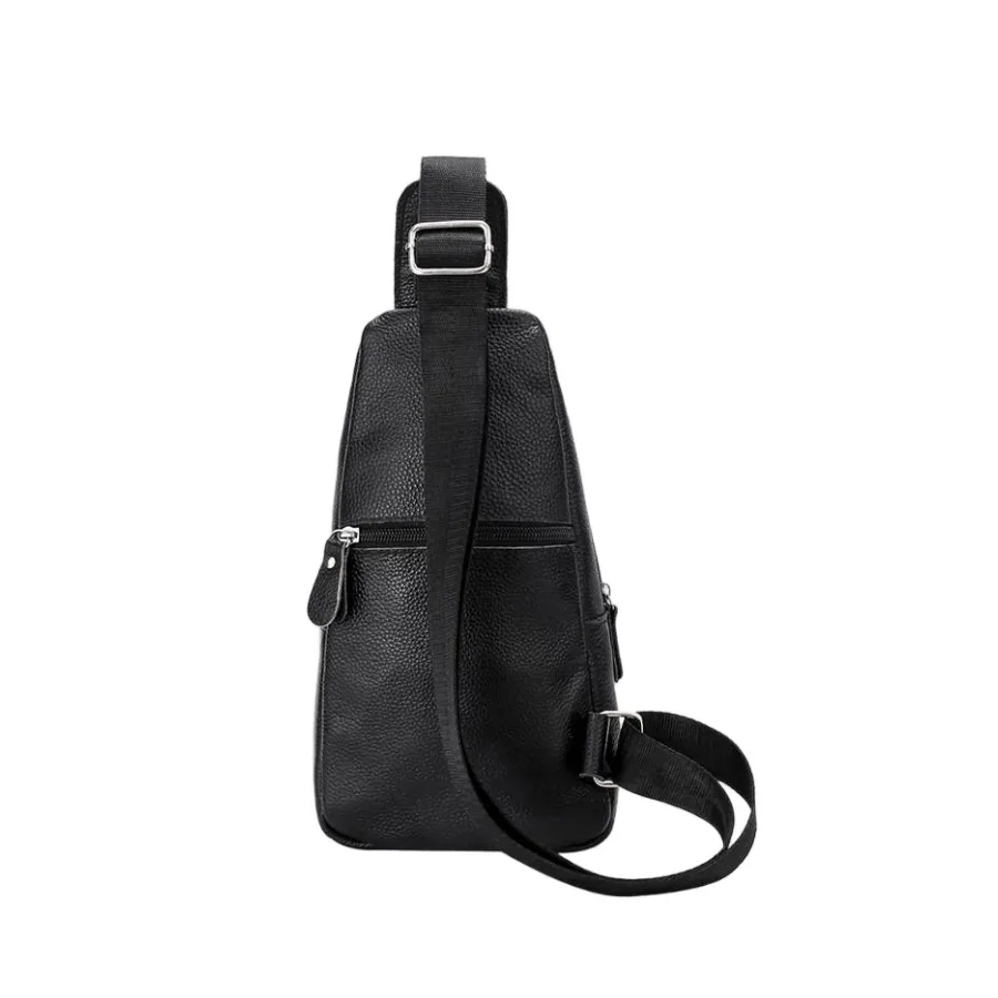 sac de poitrine en cuir véritable pour hommes, sac à bandoulière en cuir de vache de grande capacité, sac à bandoulière pour hommes d'affaires, sac de rangement pour téléphone