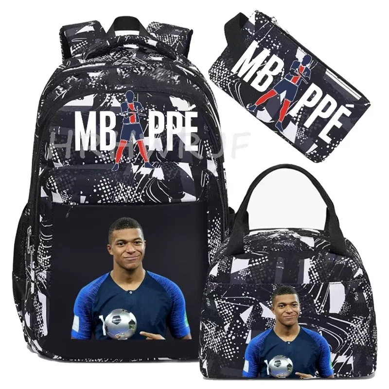 sac à dos pour ordinateur portable m-mbappes, pour femmes et hommes, sacs à dos décontractés pour le sport et le football, sac à dos oxford pour femmes, sac d'école pour hommes, sac de voyage, mochilas 3 pièces