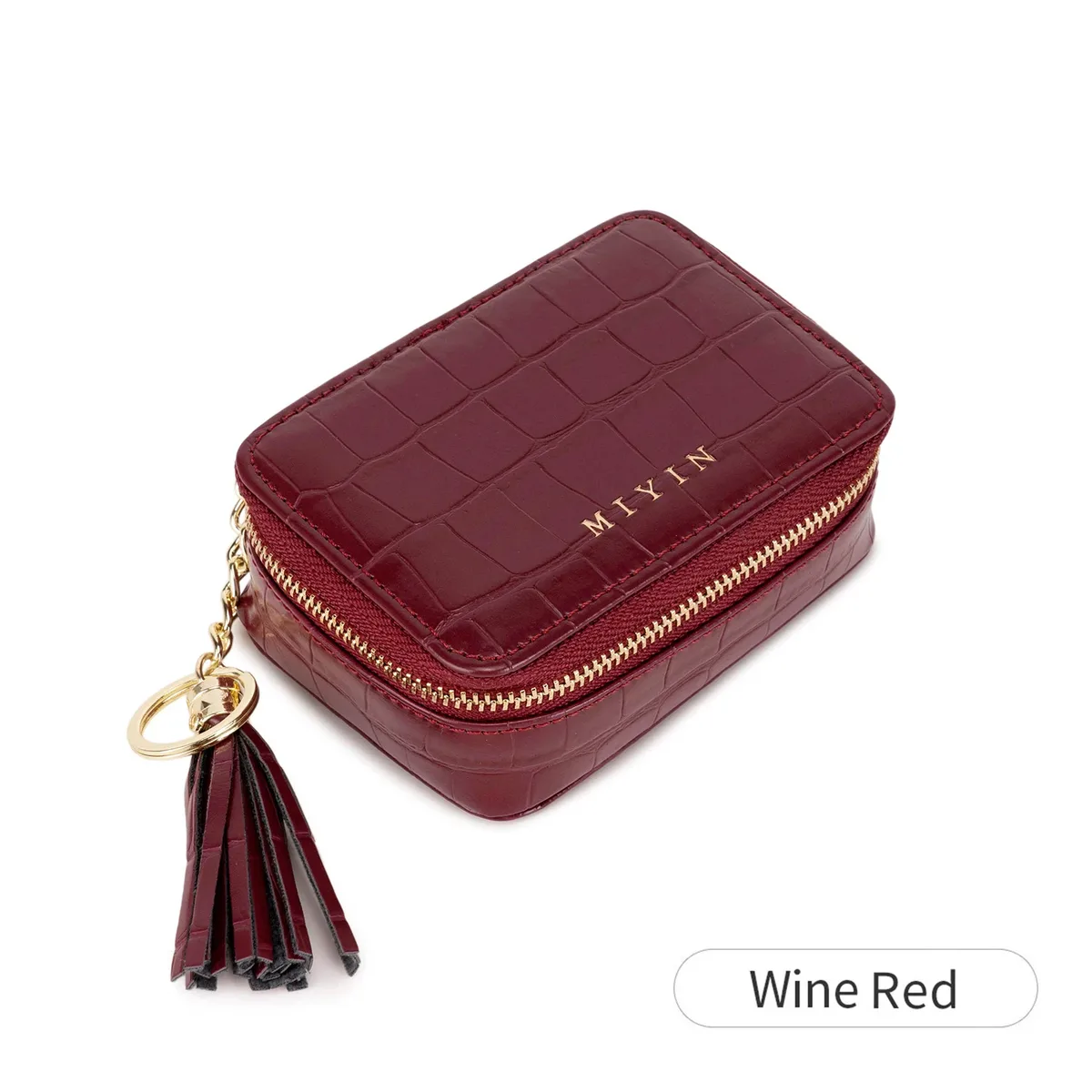 élégant mini sac de rangement pour rouge à lèvres à motif crocodile, simple trousse de maquillage pour femmes, étui de voyage portable pour lentilles de contact, trousse de maquillage.