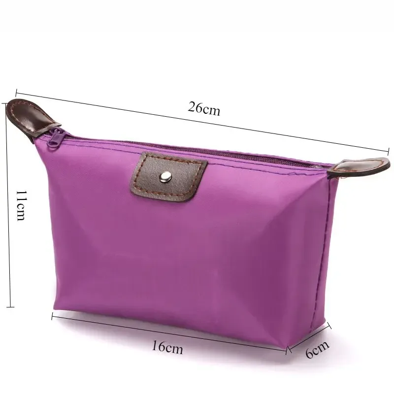 trousse de maquillage pliante couleur bonbon, organisateur cosmétique portable de voyage avec sangle de transport