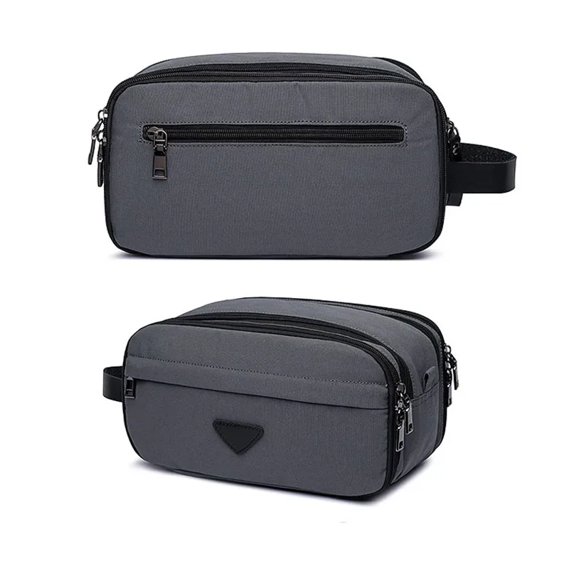 nouveau sac de toilette de voyage pour hommes, grande capacité, tissu oxford, organisateur de maquillage cosmétique, kits dopp de rasage avec double compartiments