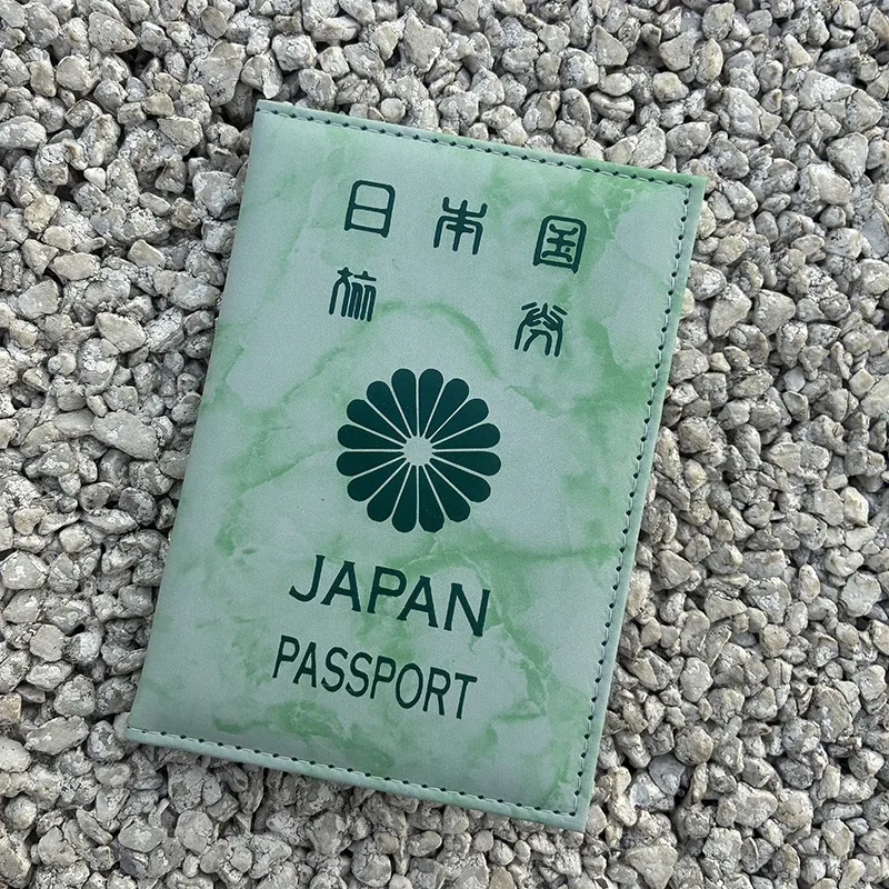 housse de passeport japonaise à motif marbré en cuir pu, porte-passeport japonais, étui de voyage pour passeports, protection pour passeports