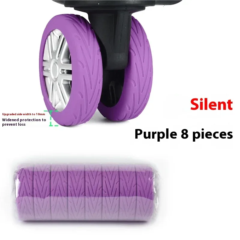 housses de protection pour roues à bagages, 8 pièces, résistantes à l'usure, anti-bruit, en silicone, pour roue rotative de 2 à 2.4 pouces