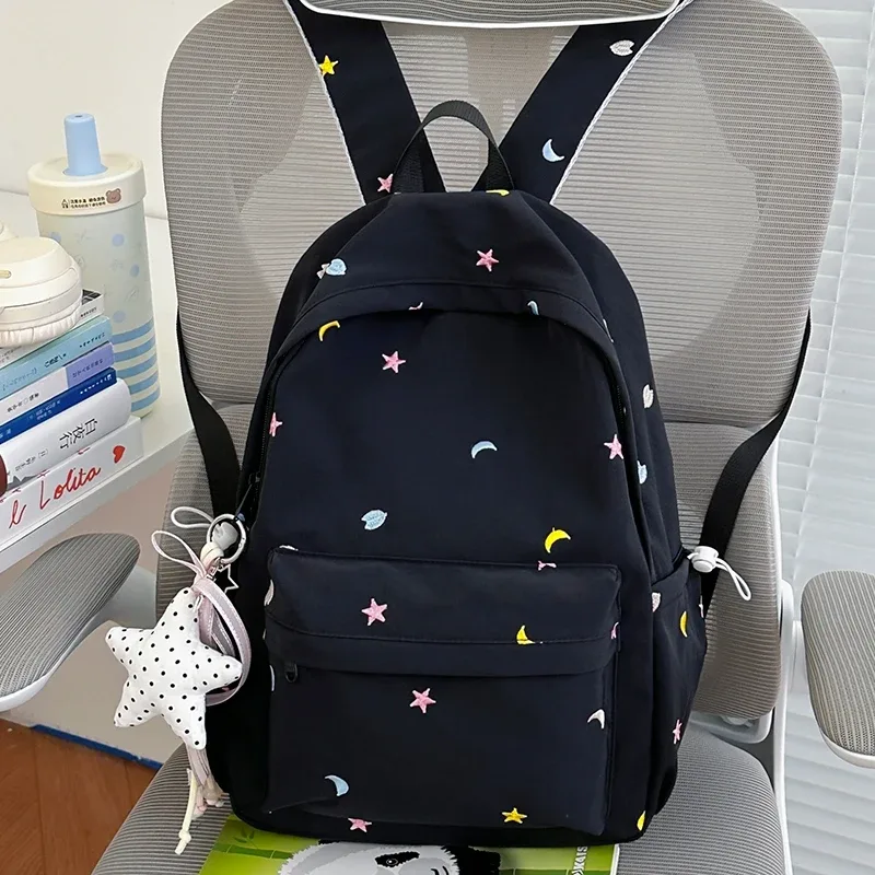 sac à dos y2k mignon et esthétique, léger, idéal pour les voyages, en nylon, décontracté, imperméable, pour adolescentes et étudiantes.