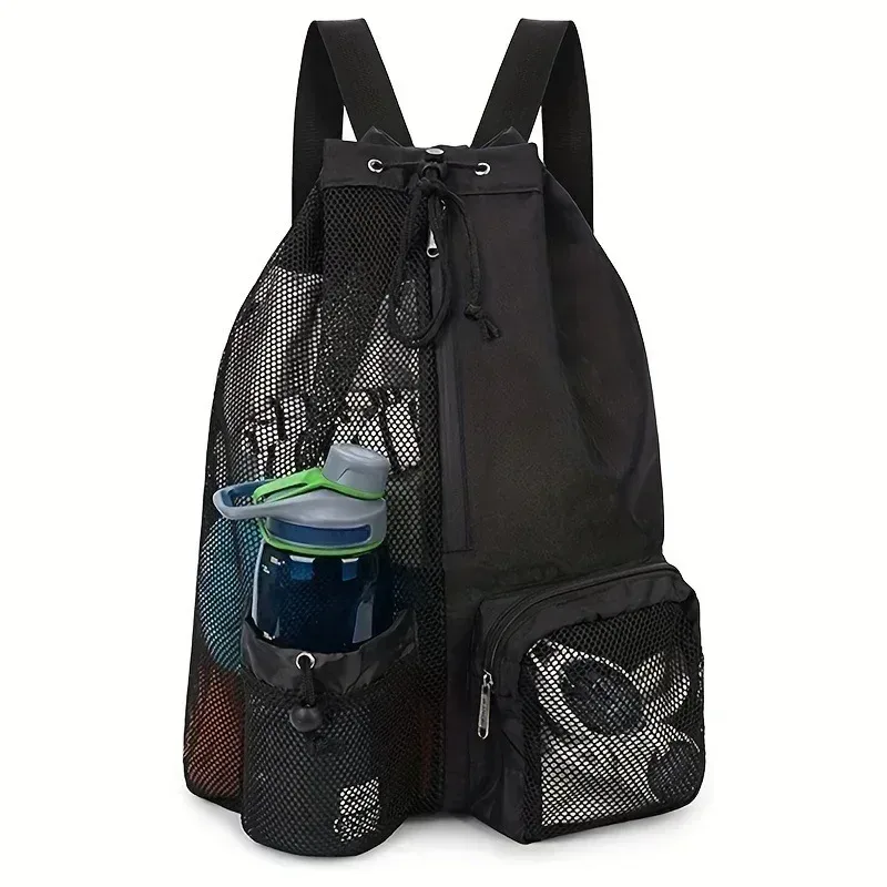 sac à dos en maille avec cordon de serrage, pratique à transporter, pour la plage, la plongée, le sport, la gym