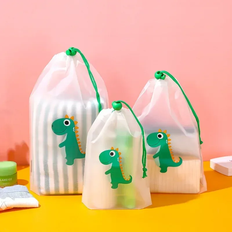 sac de rangement de voyage en plein air, mignon pvc étanche transparent conviviale ré, sac de proximité wstring, sac de toilette cosmétique portable, trousse de toilette, ensemble de 3 pièces