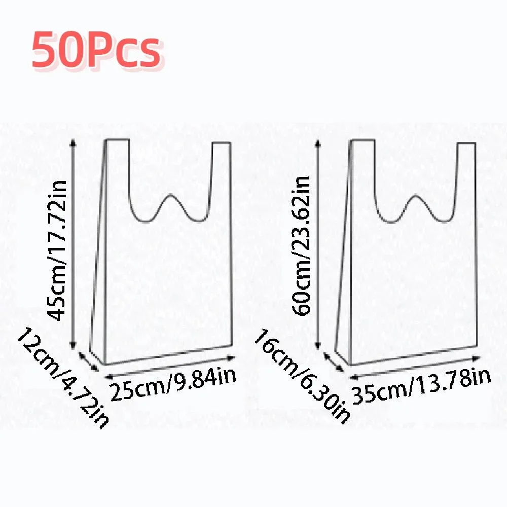 sac de courses non tissé de couleur unie, grande capacité, sac à main épais et écologique, sac fourre-tout portable et pratique, réutilisable, 50 pièces