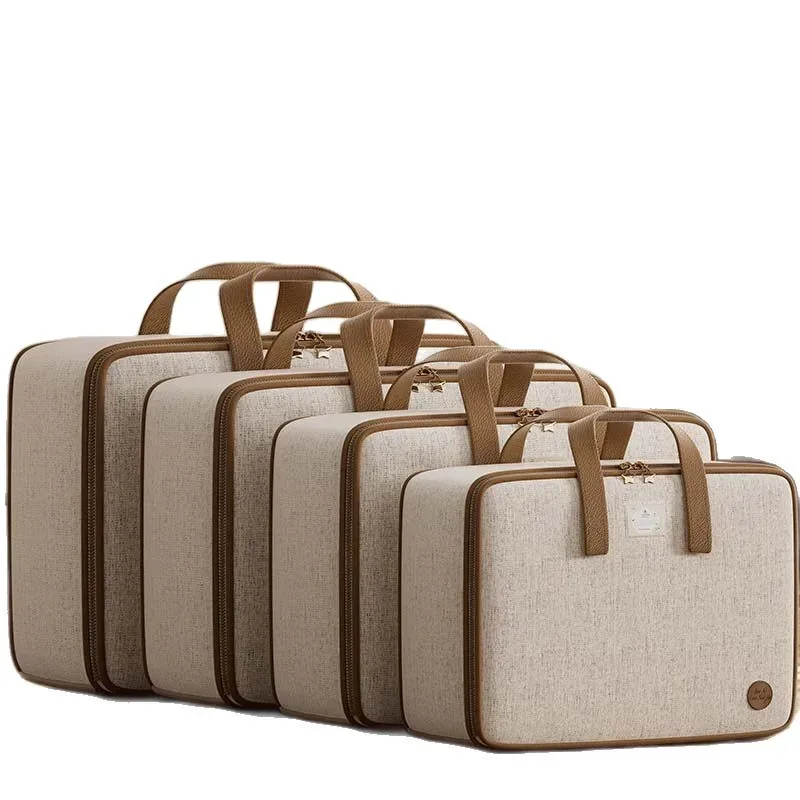 sac de rangement pour couette en coton imperméable et résistant à l'humidité, grande capacité, pour déménagement, vêtements et couvertures