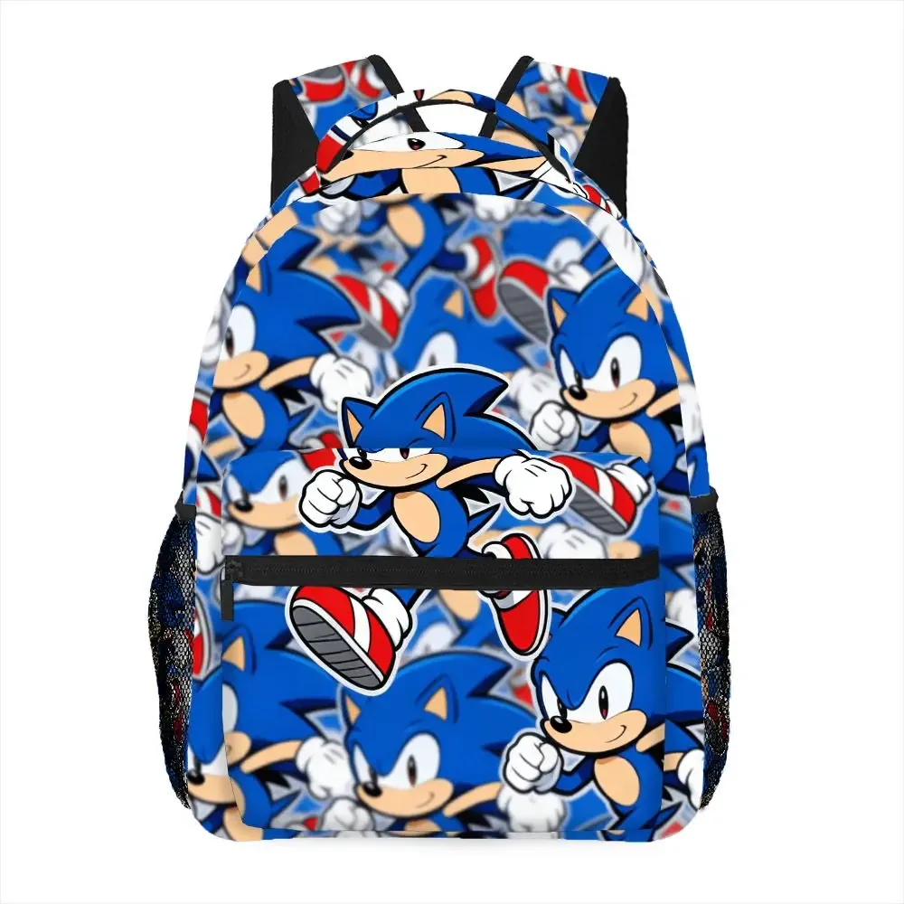 sac à dos imprimé sonic the hedgehog, mignon et résistant, avec poche en filet, pour l'école, les pique-niques et les voyages