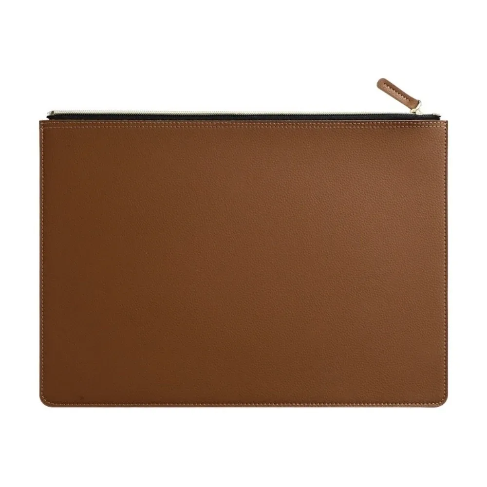 porte-documents a4 en cuir pu tendance, sac à fermeture éclair, sac à documents imperméable, plusieurs couleurs, grande capacité, sac d'information pour conférence
