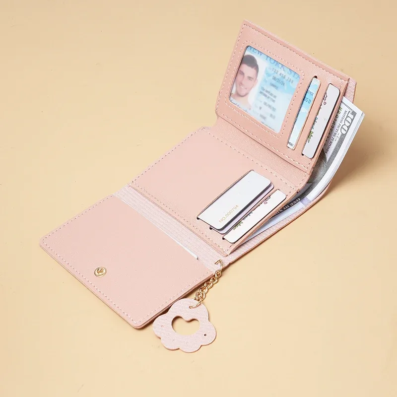 nouveau sac à main de style court femme mode petit étudiant poche sac à main mignon grande capacité multi-carte portefeuille