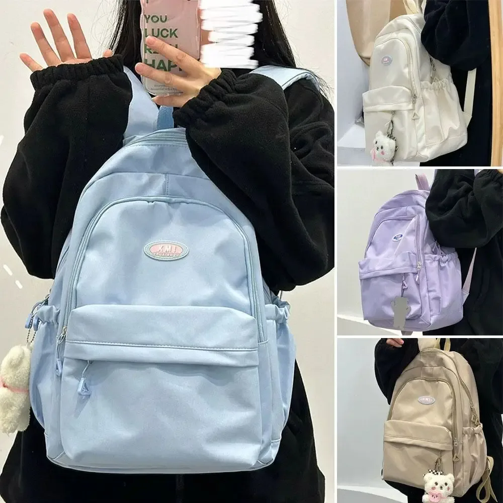 sac à dos simple de grande capacité, sac de livre de lycée, sacs à dos de voyage en nylon imperméables, cartables pour étudiants, garçons et filles