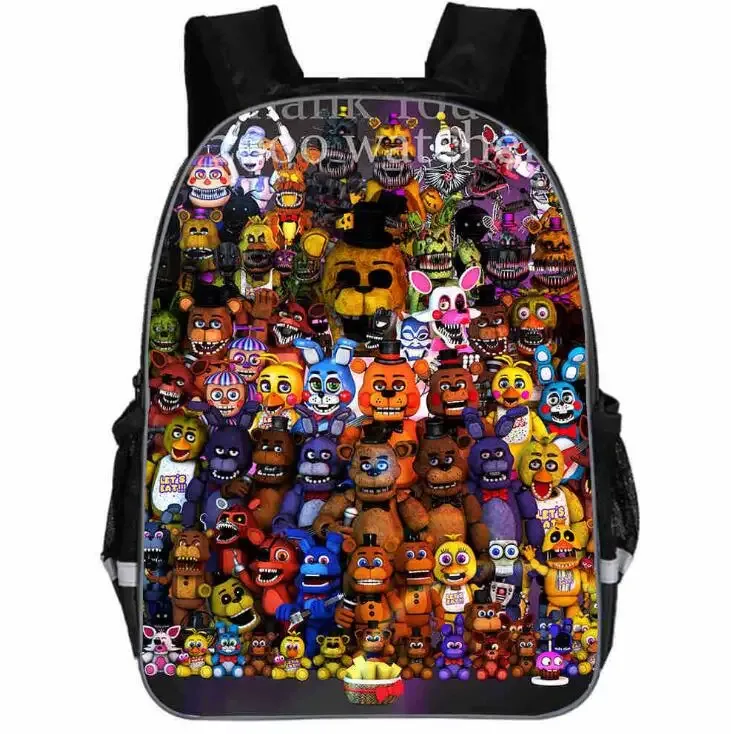 fnaf impression sac à dos anima anime freddy femmes hommes causul garçons filles sacs d'école hip hop mâle ordinateur portable mochila kpop sac à dos