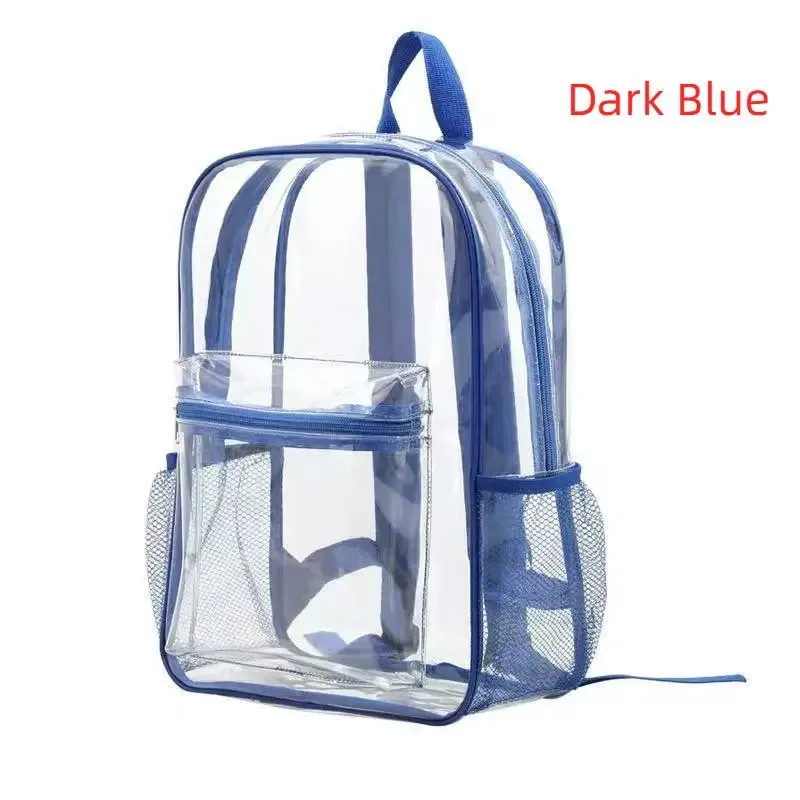 sac à dos étanche en pvc transparent, bretelles réglables, double fermeture éclair, sac léger et transparent pour stade de baseball, 1 pièce