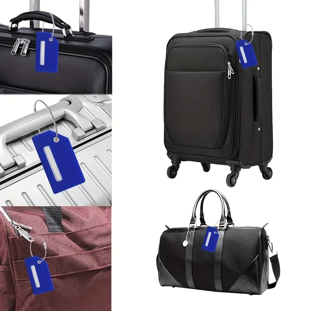 étiquette de bagage en silicone pour valises avec boucle en acier inoxydable, approuvée par la tsa, protection de la vie privée, accessoires de voyage essentiels, étiquettes pour sacs