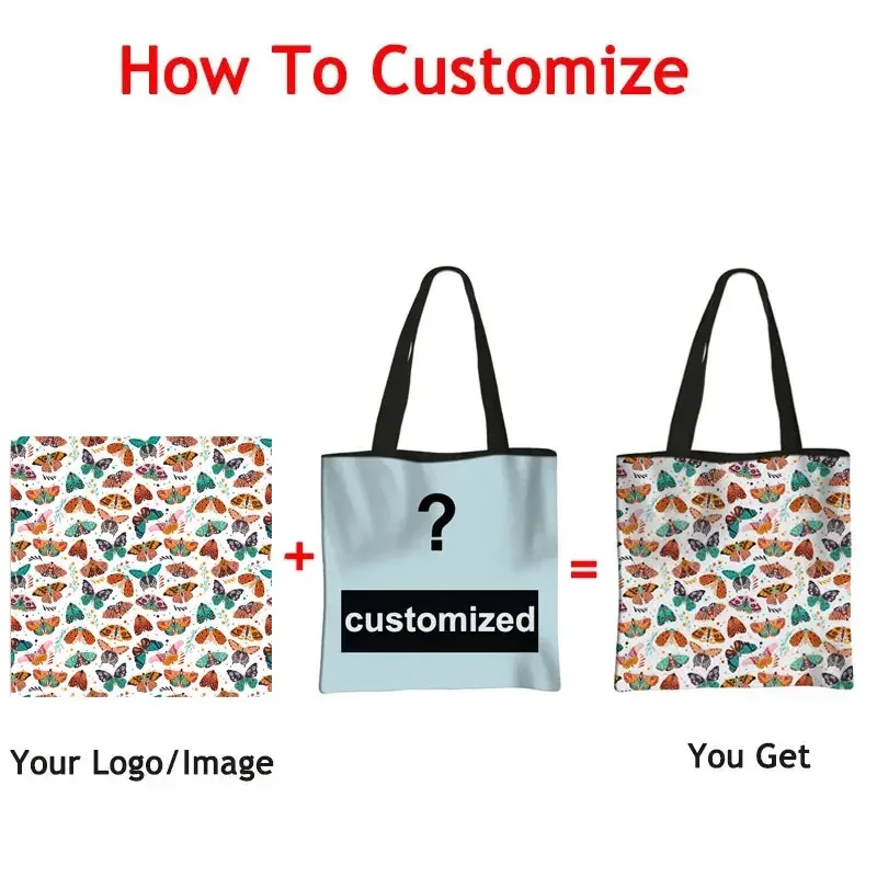 Personnalisez votre Logo/nom/image sac à provisions femmes fourre-tout sacs décontracté femme sac à bandoulière femme sacs à main décontractés cadeau