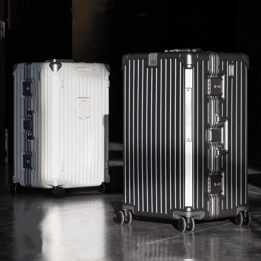 valise de luxe de haute qualité, mise à niveau, matériau pc épais, bagages roulants, cadre en aluminium, sacs de chariot de voyage 20/24/26/28/30 pouces