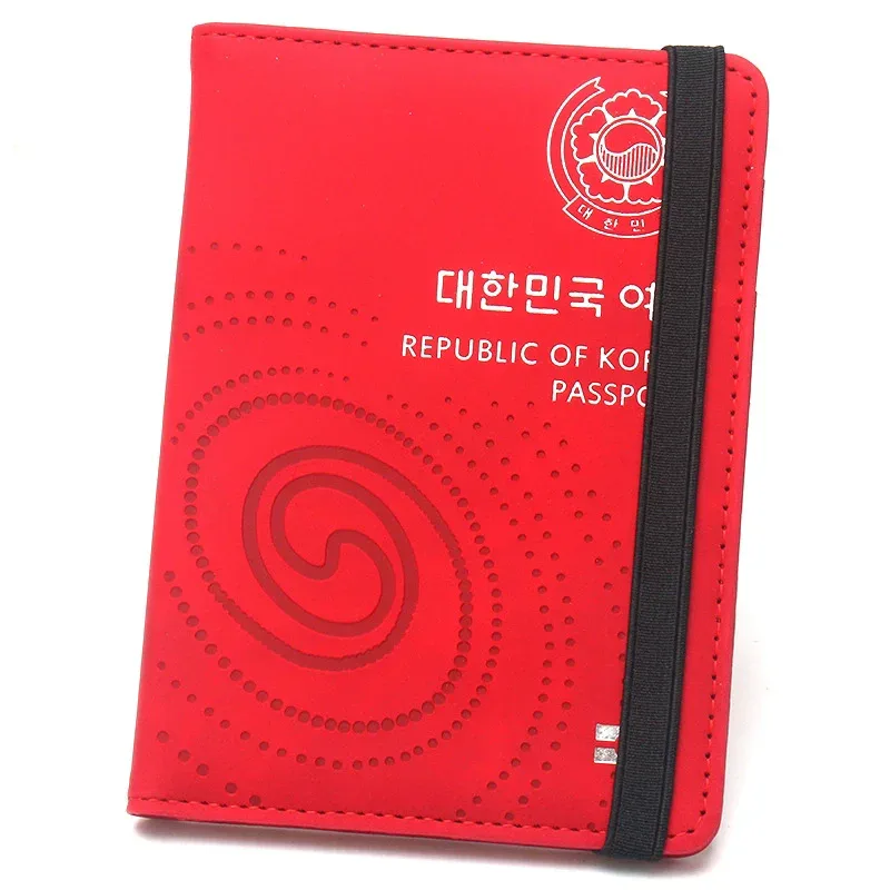 couverture de passeport en cuir pu de la république de corée, porte-passeport pour femmes et hommes, étui pour passeport de voyage de kor