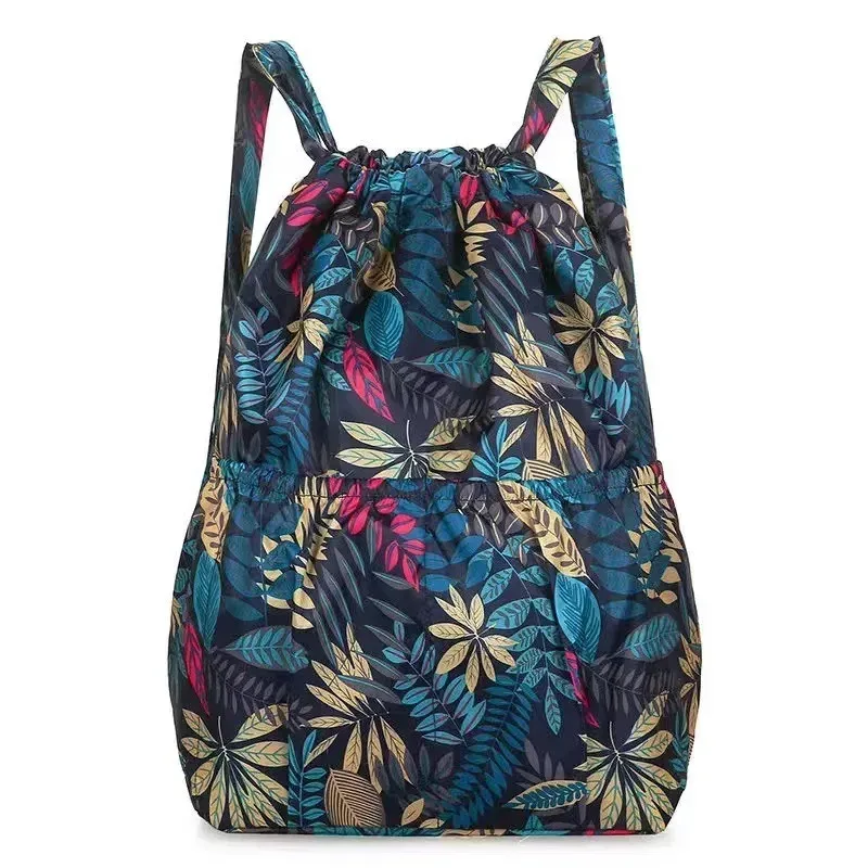 sac à dos à cordon de serrage pour femmes, sac à cordon en nylon, grande capacité, sac à bandoulière léger et polyvalent pour maman