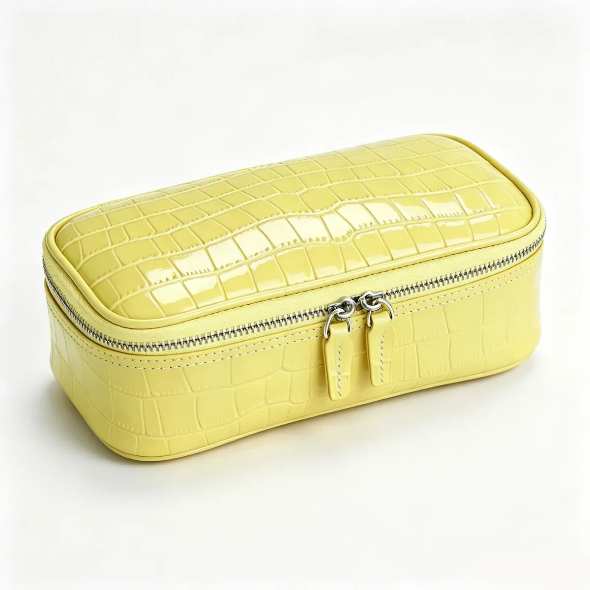 sac cosmétique en cuir véritable à motif crocodile violet pour femmes, sac de toilette de voyage portable, sac de rangement en cuir de vachette de haute qualité