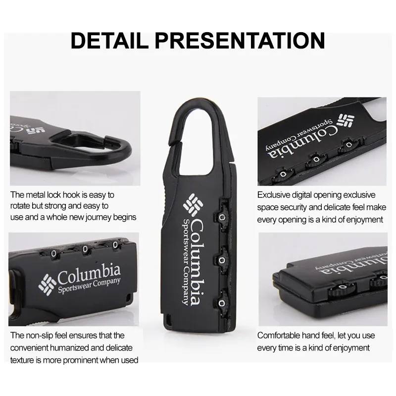 cadenas metallique verrouiller hautequalite poigneecrochet antidrapant guardthieft noire argentée voyage usage sac dos valise tiroir armoire