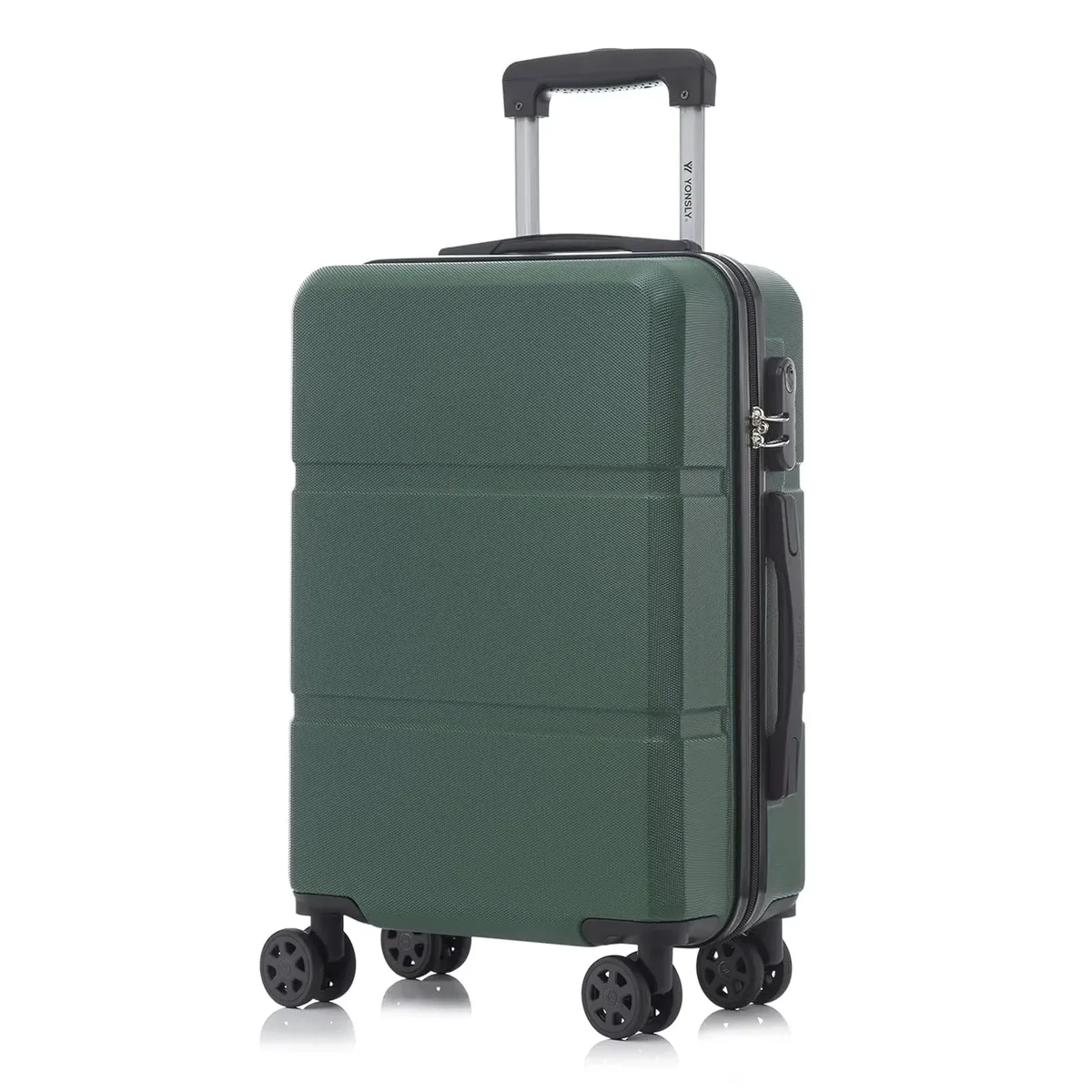 valise rigide yonsly 16/20/24/28 pouces 4 roulettes 360 °   valise légère à roulettes avec serrure à combinaison, double fermeture éclair, poignée souple, bagage à main pour voyages aériens, voyages d'affaires, camping, voyages de week-end
