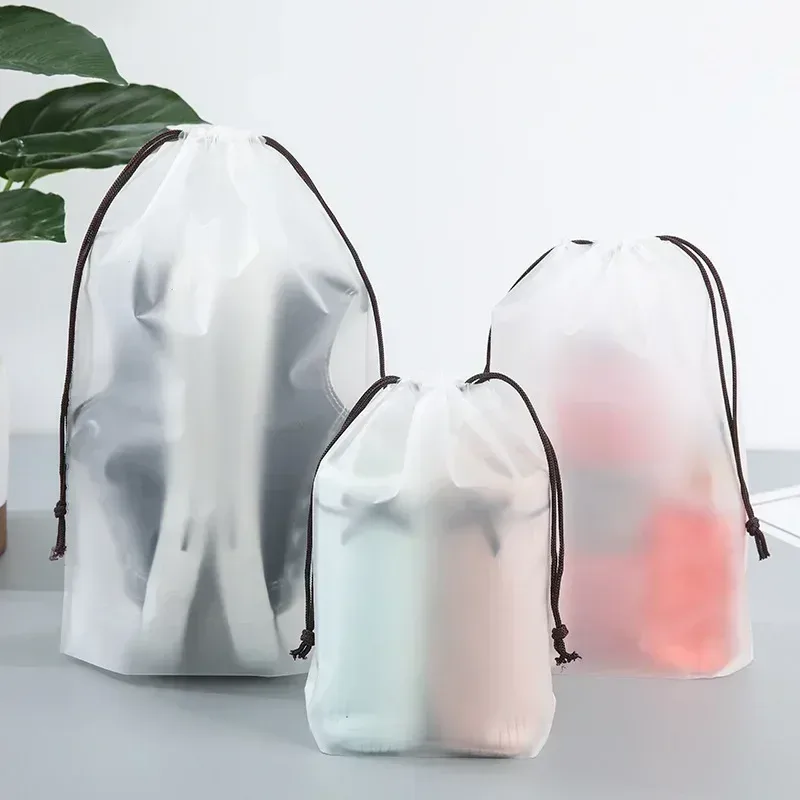 trousse de toilette portable étanche de voyage, 1 pièce, trousse de toilette transparente à cordon de serrage, sac à cosmétiques pour fille, trousse de maquillage transparente, organisateur