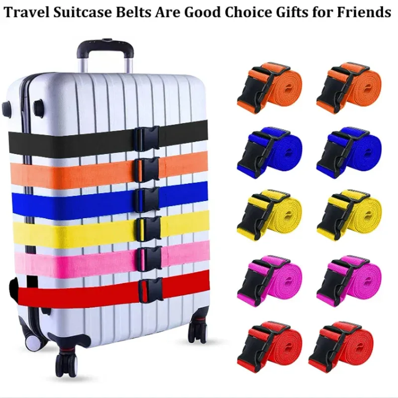 sangles de bagages de forme droite pour valise, ceinture de bagage en polyester avec boucle à dégagement réglable, accessoire de voyage