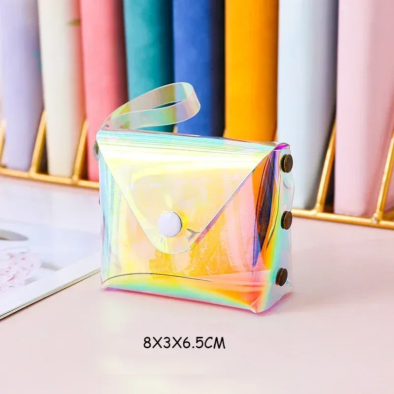 sac à cosmétiques transparent laser pour femmes, bricolage, crayon de maquillage transparent, organisateur de rangement, trousse de toilette de voyage, étui mignon, pochette à main