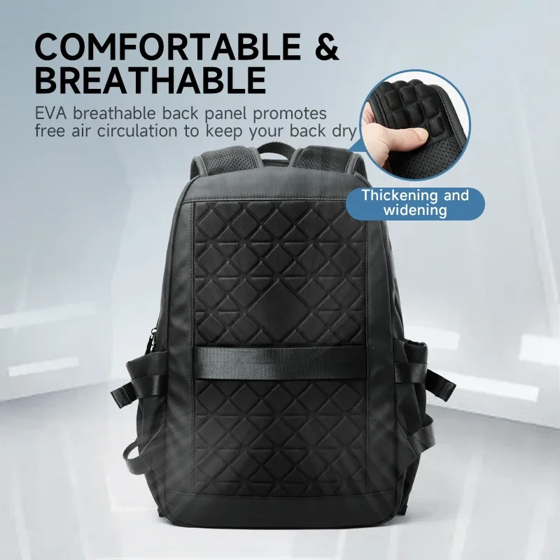 septwolves noir grande capacité 16 pouces sac à dos pour ordinateur portable homme femmes loisirs affaires imperméable pvc cuir sac d'école sac à dos