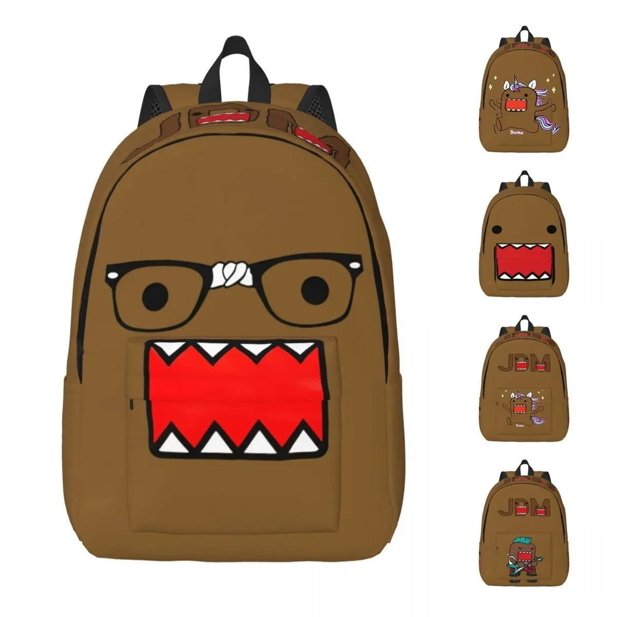 jdm domo kun poupée visage mode sac à dos durable étudiant affaires mignon drôle sac à dos pour hommes femmes ordinateur portable sacs en toile
