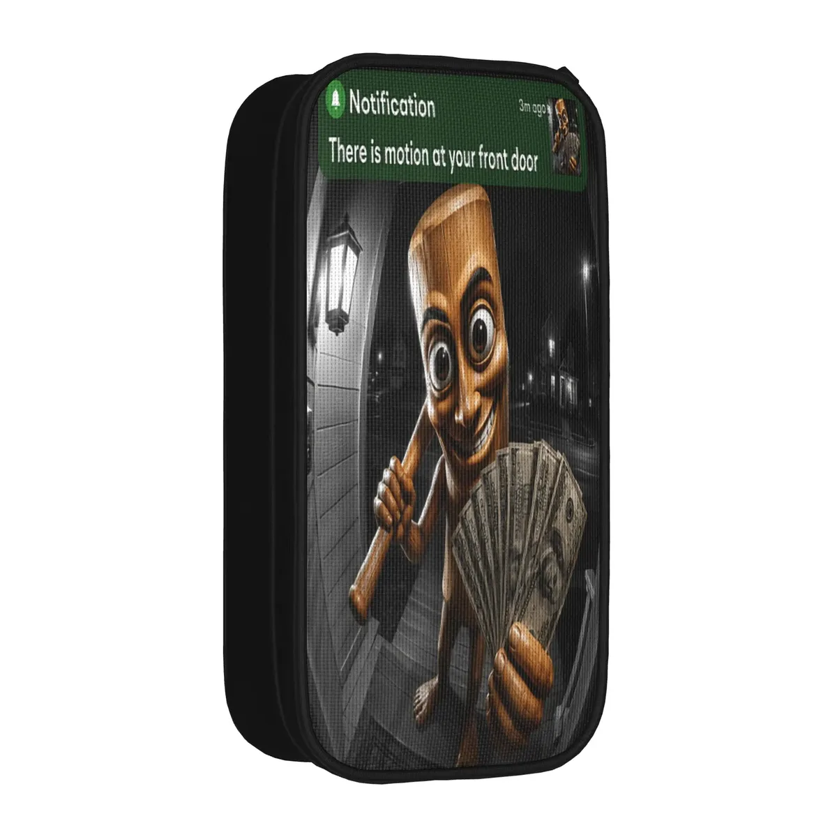 tung sahur cosplay funny calling meme wooden man brainrot trousse à crayons en toile pour garçons et filles, tendance, pour l'école