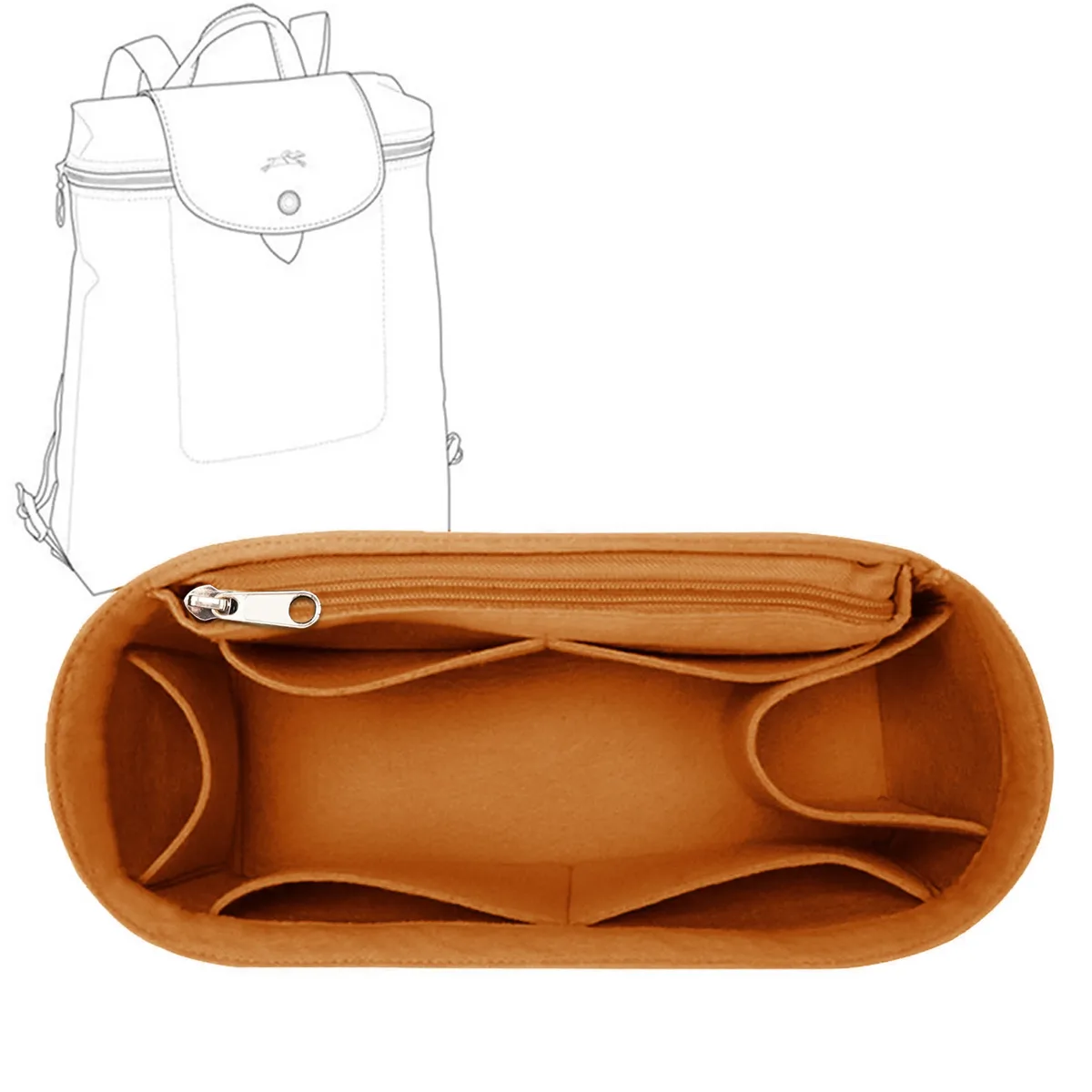organisateur de sac en feutre avec plusieurs poches, insert pour sac à main et sac à dos, sac de rangement de maquillage de voyage