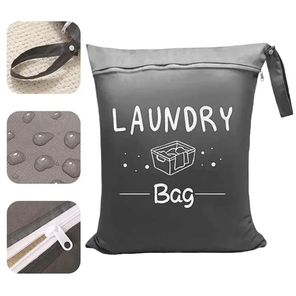 sac à linge portable en tissu oxford, pochette de rangement avec fermeture éclair, séparation humide/sec, pour voyage et salle de sport, 1/4 pièces