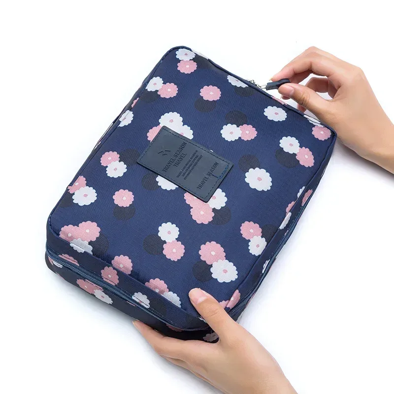 trousse de maquillage de voyage portable, étanche, multi-compartiments, multifonctionnelle, organisateur de toilette pour femmes et filles