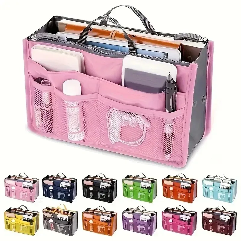 trousse de toilette de voyage multifonctionnelle à double fermeture éclair, grande capacité, organisateur de cosmétiques à plusieurs compartiments, pochette portable