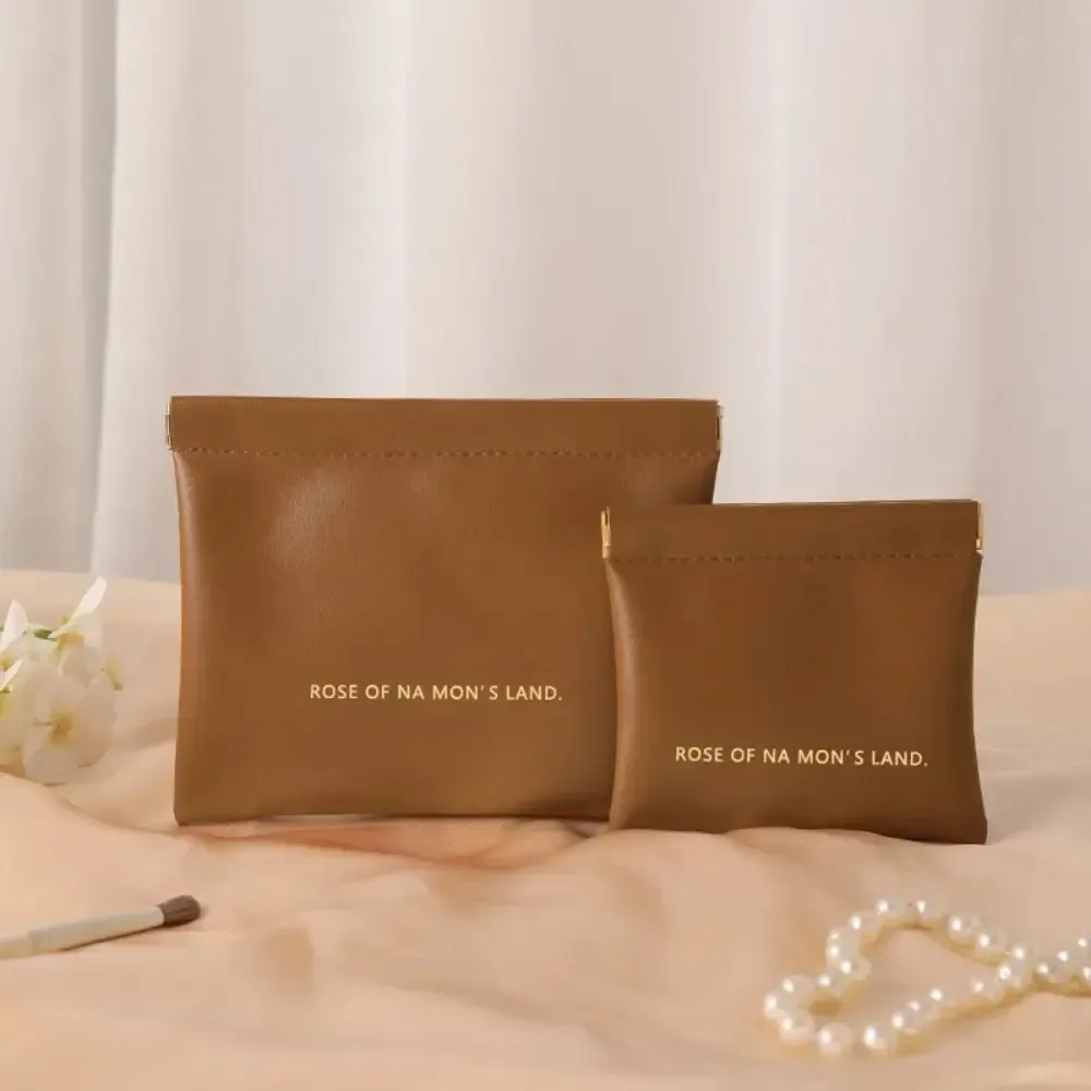 petit sac à fermeture automatique, trousse de maquillage pour rouge à lèvres simple et à la mode, sac pour écouteurs avec câble de données pour chargeur portable, mini sac à cosmétiques