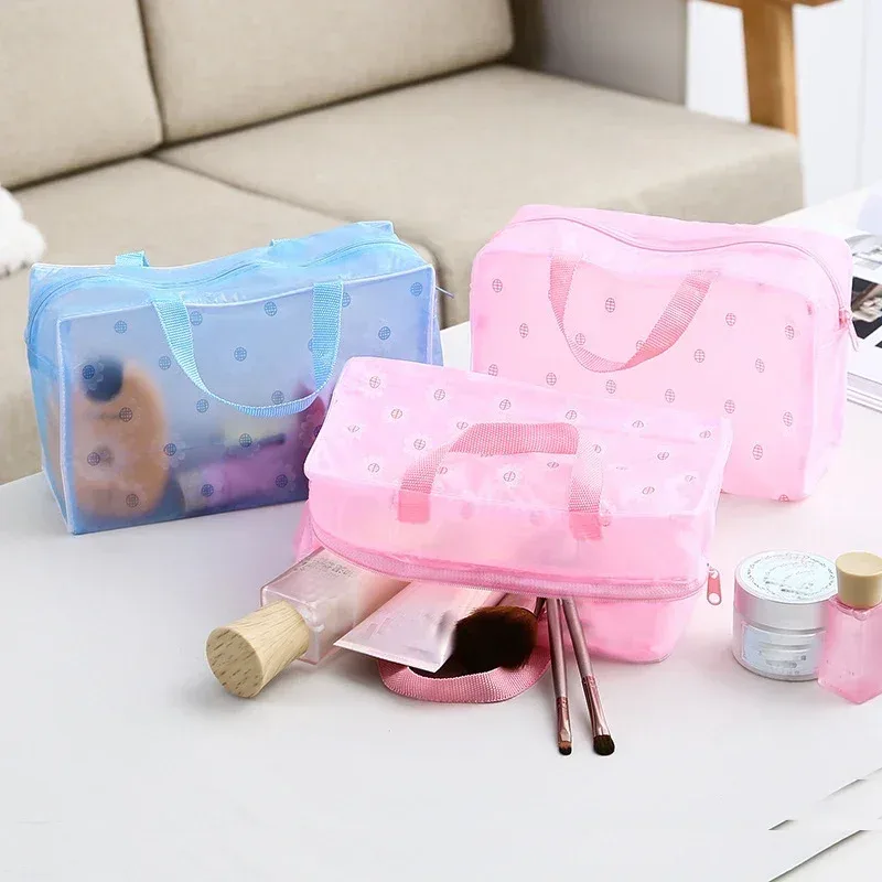 sac à cosmétiques transparent en pvc floral, trousse de maquillage transparente pour femmes et filles, trousse de beauté étanche à fermeture éclair, trousse de toilette de voyage, sac à main