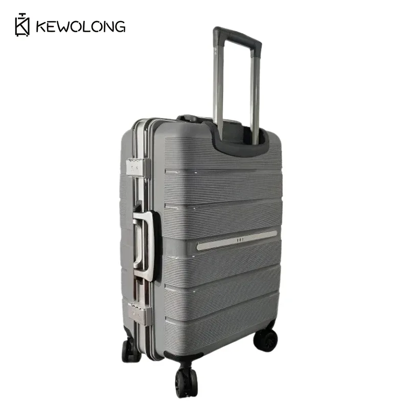 valise rigide à roulettes en pp, bagage cabine de grande capacité avec serrure et 4 roues, trolley de voyage léger et durable