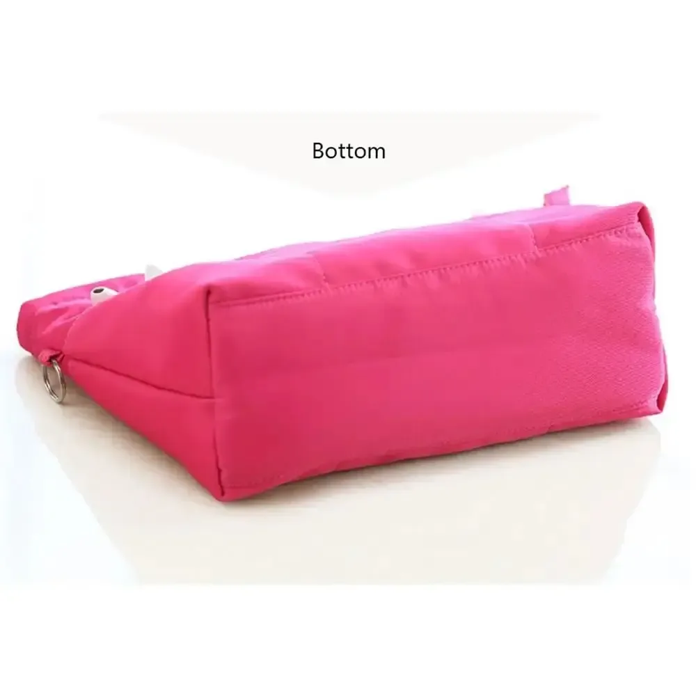 organisateur de cosmétiques vintage, sacs de rangement avec fermeture éclair, sac à main multi-poches, sac intérieur multifonctionnel de couleur unie pour femmes