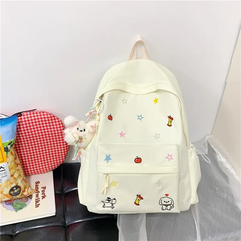 sacs à dos en nylon brodé grande capacité 2026 – sacs polyvalents et simples pour étudiants et trajets quotidiens – sacs à dos de mode polyvalents – mochila
