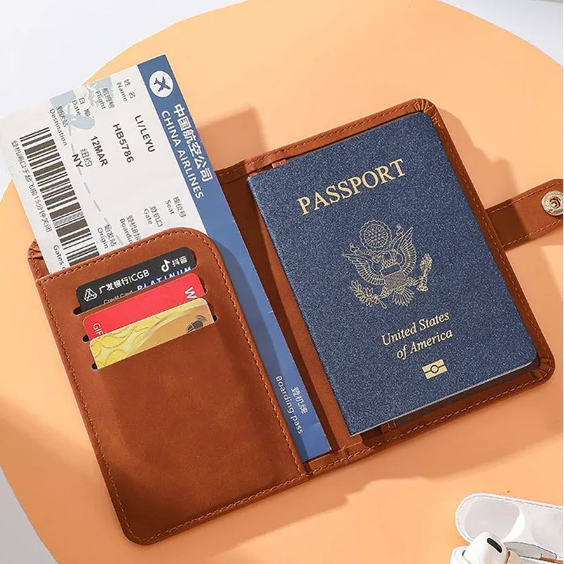 porte-passeport personnalisé avec nom personnalisé sur la couverture, étui de couverture pour passeport d'avion, organisateur de documents de voyage
